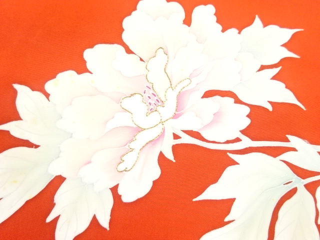 アンティーク　塩瀬 枝花模様刺繍名古屋帯